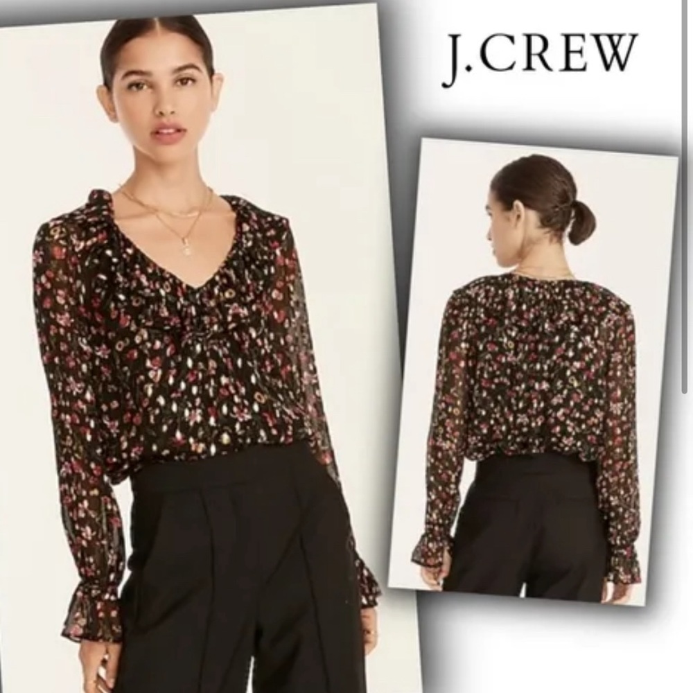 Ruffleneck Top in Vintage Floral